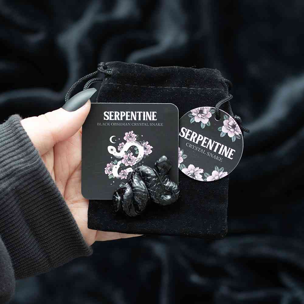 Something Different - Black Obsidian Snake Crystal - Black